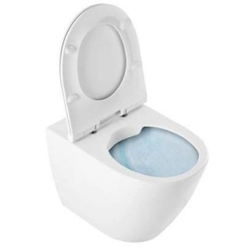 Подвесной унитаз Sanindusa Sanlife, Rimfree Вертикальный выходбез крышки, белый матовый. 136011604