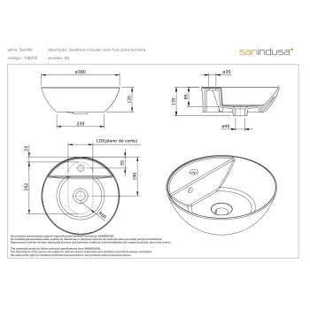 Vannas istabas izlietne Sanindusa Sanlife D38cm Balta 136370004