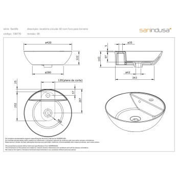 Vannas istabas izlietne Sanindusa Sanlife D42cm Balta 136770004