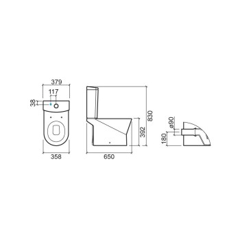 Tualetas Sanindusa URB.Y 65 Rimfree, su SoftClose EasyClipp dangčiu, Baltas matinė 140914604