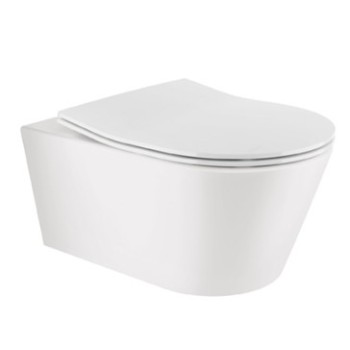 Подвесной унитаз Sanindusa Urb.Y 48 Rimfree с Clipoff крышкой SoftClose, белый. 140938004