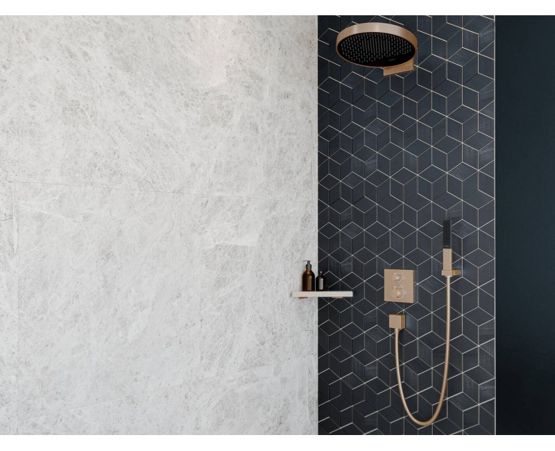 Смеситель для душа Hansgrohe Ecostat Square с термостатом, 2 устройства, полированный бронзовый оттенок 15714140