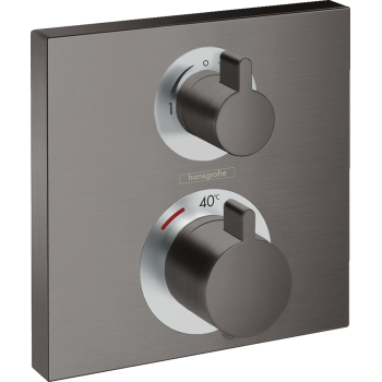 Dušas maisītājs Hansgrohe Ecostat Square ar termostatu, 2 ierīcēm, birstēts melns hroms 15714340