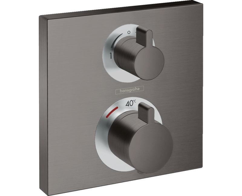 Dušo maišytuvas Hansgrohe Ecostat Square su termostatu, 2 įrenginiams, šlifuotas juodas chromas 15714340