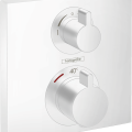 Смеситель для душа Hansgrohe Ecostat Square с термостатом для скрытого монтажа, на 2 устройства, матовый белый 15714700