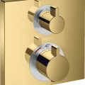 Dušas maisītājs Hansgrohe Ecostat Square ar termostatu, 2 ierīcēm, zelta krāsā 15714990