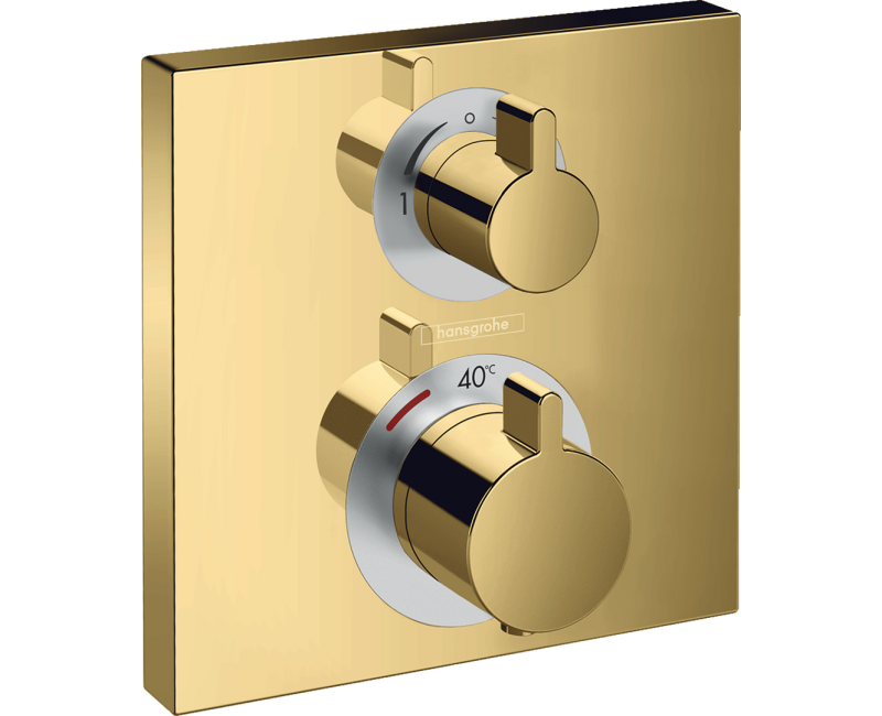 Dušas maisītājs Hansgrohe Ecostat Square ar termostatu, 2 ierīcēm, zelta krāsā 15714990