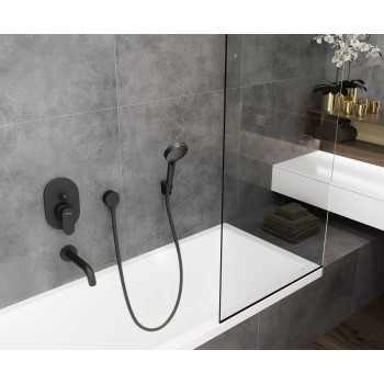 Dušas izvads Hansgrohe Fixfit S ar pretvārstu, matēti melns 26453670