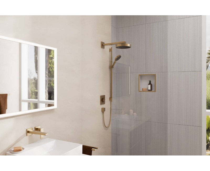 Dušas izvads Hansgrohe Fixfit Square ar pretvārstu, pulēta bronza 26455140