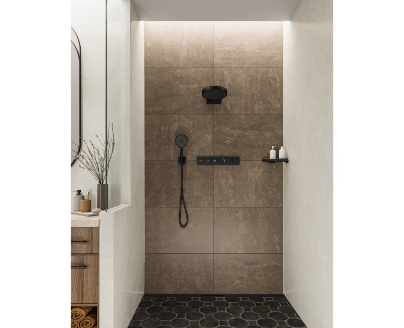 Dušas izvads Hansgrohe Fixfit Q ar turētāju, matēti melns 26887670