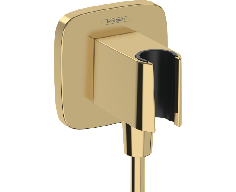 Душевой вывод Hansgrohe Fixfit угловая с держателем, цвет золото 26887990