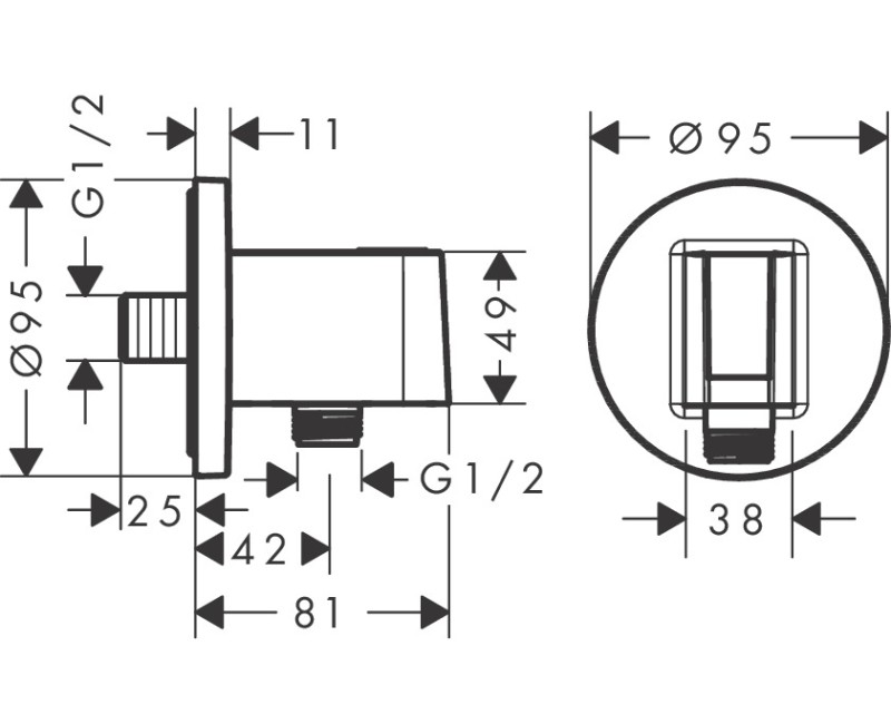 Dušas izvads Hansgrohe Fixfit S ar turētāju, zelta krāsā 26888990