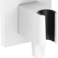 Dušo išleidimas Hansgrohe Fixfit E su laikikliu, matinė balta 26889700