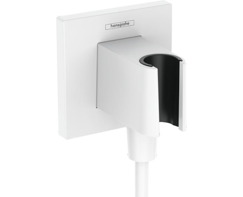 Dušo išleidimas Hansgrohe Fixfit E su laikikliu, matinė balta 26889700