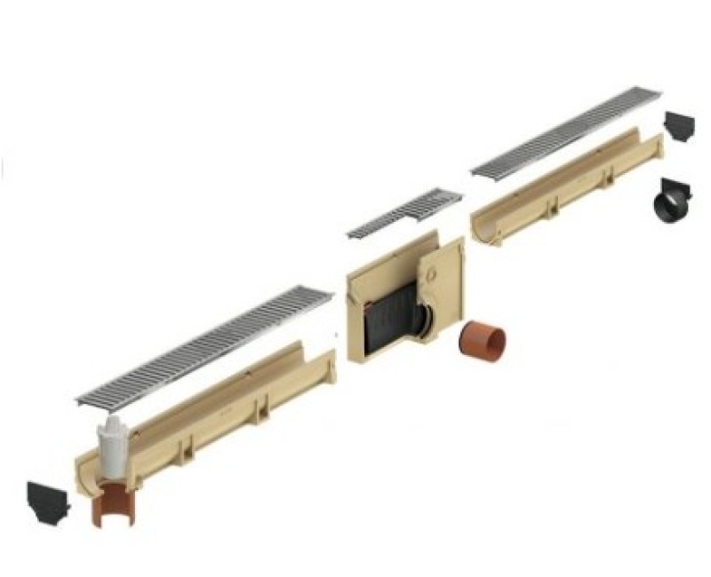 Smilšķērājs ACO EuroLine 2.0 B125, H=30cm ar plastmasas režģi, 3004024