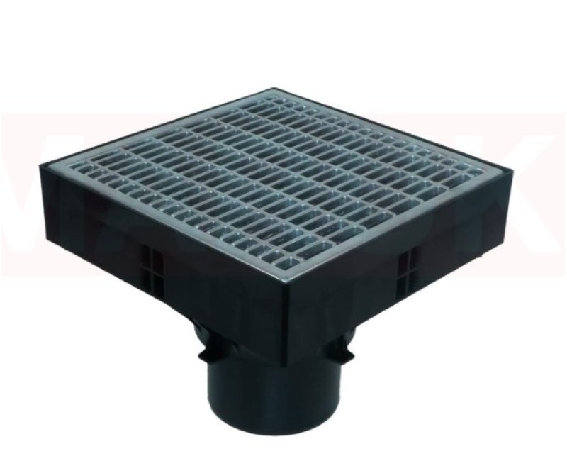 Трап ACO Self XtraPoint с оцинкованной решеткой в форме собачьей лапы, 250x250x205, B125, DN100