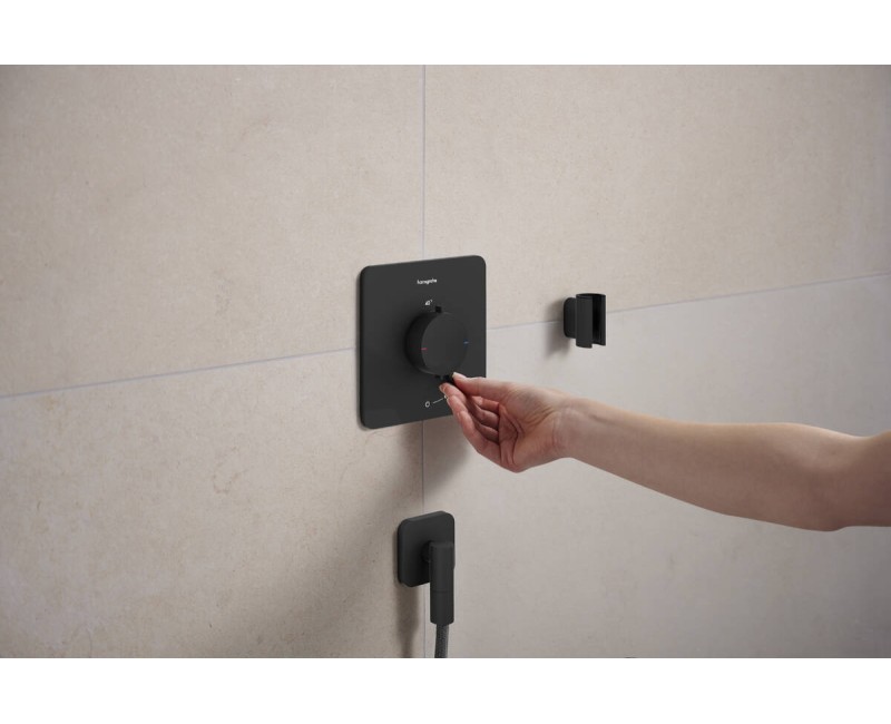Dušas maisītājs Hansgrohe Ecostat Comfort Q ar termostatu iebūvējams, 1 ierīce matēti melns 33712670