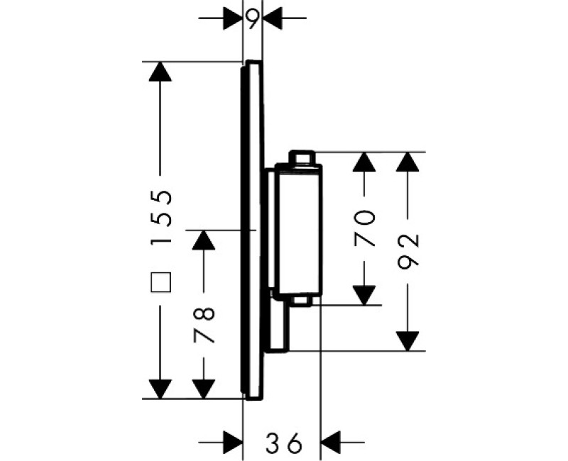 Dušas maisītājs Hansgrohe Ecostat Comfort Q ar termostatu iebūvējams, 1 ierīce matēti melns 33712670