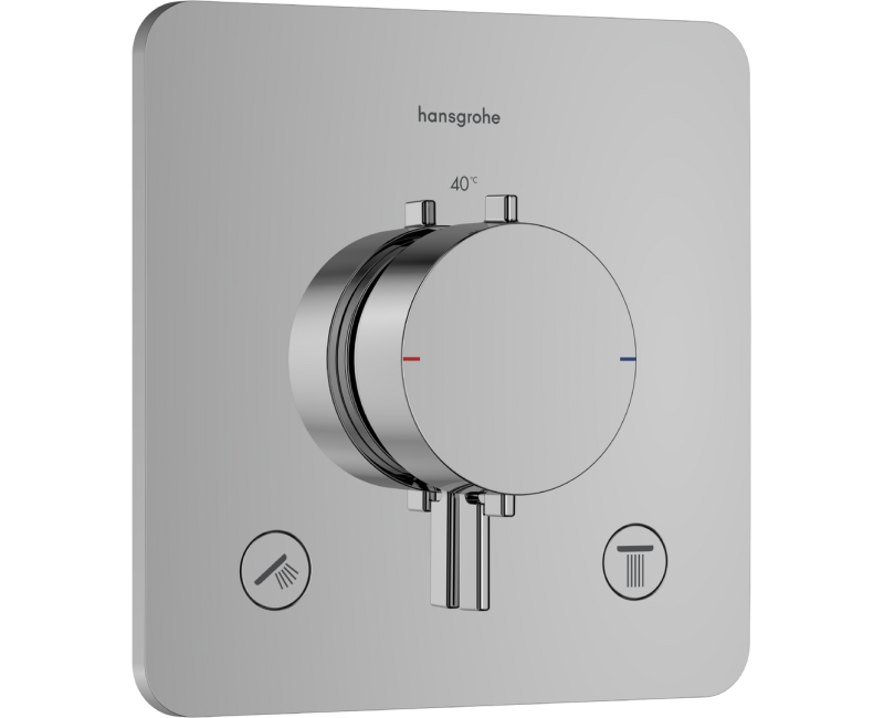 Dušas maisītājs Hansgrohe Ecostat Comfort Q ar termostatu iebūvējams, 2 ierīcēm, hroms 33713000