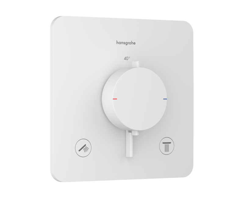 Dušas maisītājs Hansgrohe Ecostat Comfort Q ar termostatu iebūvējams, 2 ierīcēm, matēti balts 33713700