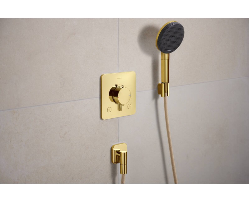 Dušas maisītājs Hansgrohe Ecostat Comfort Q ar termostatu iebūvējams, 2 ierīcēm, pulēta zelta izskats 33713990