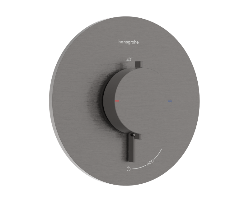 Смеситель для душа Hansgrohe Ecostat Comfort S с термостатом встроенный, 1 устройство, матовый черный хром 33714340