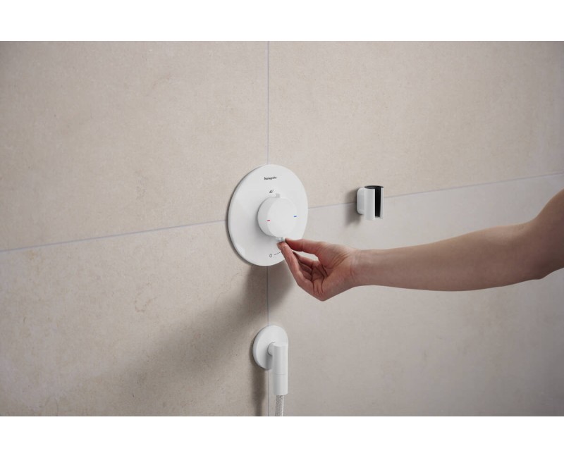 Смеситель для душа Hansgrohe Ecostat Comfort S с термостатом встроенный, 1 устройство, матовый белый 33714700