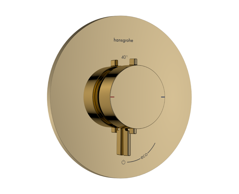 Смеситель для душа Hansgrohe Ecostat Comfort S с термостатом встроенный, 1 устройство полированное золото 33714990