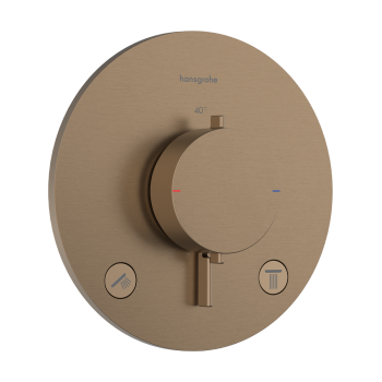 Dušas maisītājs Hansgrohe Ecostat Comfort S ar termostatu iebūvējams, 2 ierīcēm pulēts bronzas tonis 33715140