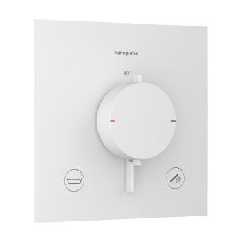 Dušas maisītājs Hansgrohe Ecostat Comfort E ar termostatu iebūvējams, 2 ierīcēm, matēti balts 33716700