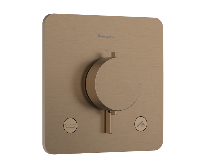 Dušas maisītājs Hansgrohe Ecostat Comfort Q ar termostatu iebūvējams, 2 ierīcēm, (ar drošības sistēmu) pulēts bronzas tonis 33717140