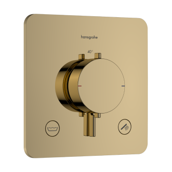 Dušas maisītājs Hansgrohe Ecostat Comfort Q ar termostatu iebūvējams, 2 ierīcēm, (ar drošības sistēmu) pulēta zelta izskats 33717990