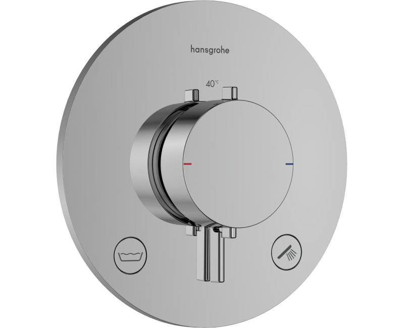 Dušas maisītājs Hansgrohe Ecostat Comfort S ar termostatu iebūvējams, 2 ierīcēm, (ar drošības sistēmu) hroms 33718000