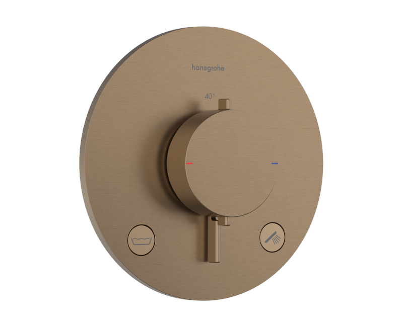 Dušas maisītājs Hansgrohe Ecostat Comfort S ar termostatu iebūvējams, 2 ierīcēm, (ar drošības sistēmu) pulēts bronzas tonis 33718140