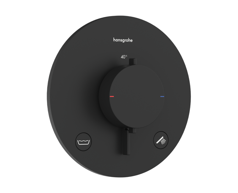 Dušas maisītājs Hansgrohe Ecostat Comfort S ar termostatu iebūvējams, 2 ierīcēm, (ar drošības sistēmu) matēti melns 33718670