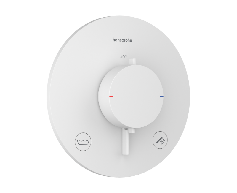 Dušas maisītājs Hansgrohe Ecostat Comfort S ar termostatu iebūvējams, 2 ierīcēm, (ar drošības sistēmu) matēti balts 33718700