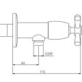 Dekoratīvais ventilis Sanisndusa Rimini 1/2 x 3/8  518156111