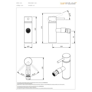 Bidē maisītājs Sanindusa Tube ECO, Hromēts 551040111