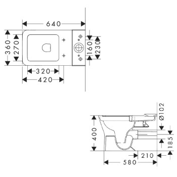 Tualetes pods Hansgrohe EluPura Q Original (bez tvertnes un vāka) Rimless, balts 60137450