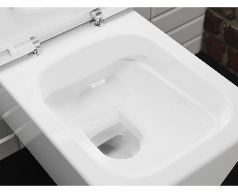Piekaramais pods Hansgrohe EluPura Q, Rimfree AquaFall Flush, bez vāka, balts 60194450