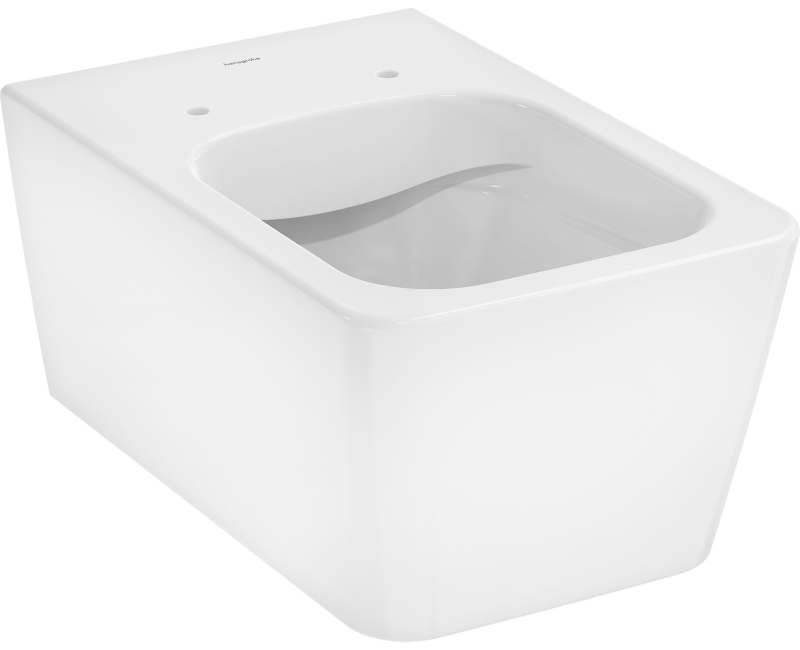 Piekaramais pods Hansgrohe EluPura Q, Rimfree AquaFall Flush, bez vāka, balts 60194450