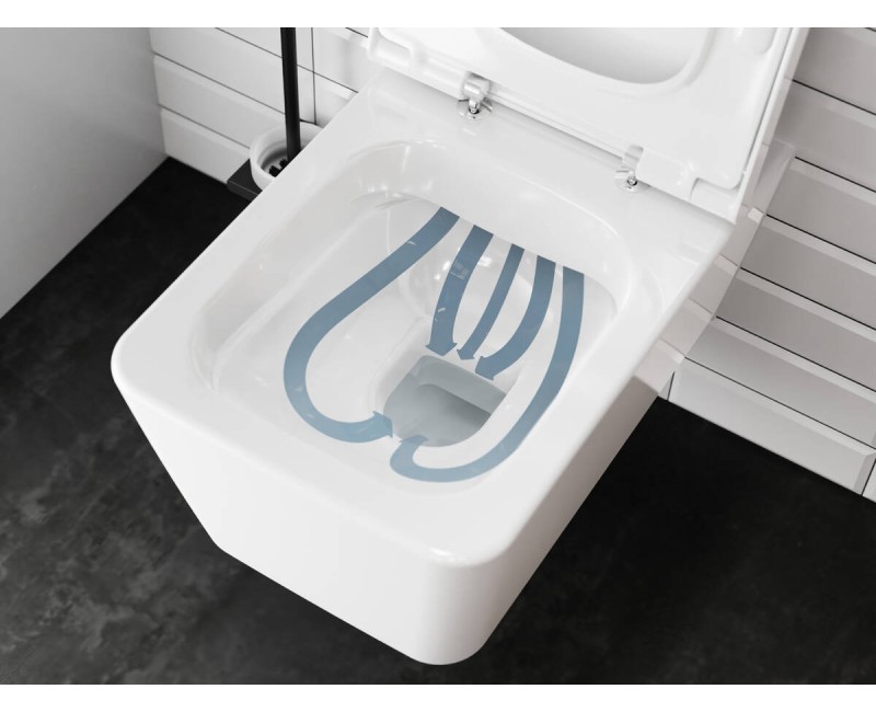 Piekaramais pods Hansgrohe EluPura Q, Rimfree AquaFall Flush, bez vāka, balts 60194450