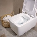 Piekaramais pods Hansgrohe EluPura Q, Rimfree AquaFall Flush, bez vāka, balts 60194450