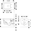 Piekaramais pods Hansgrohe EluPura Q, Rimfree AquaFall Flush, bez vāka, balts 60194450