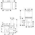 Tualetes pods Hansgrohe EluPura Q Original ar vāku, Rimless, balts 60206450