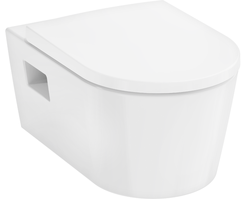 Piekaramais pods Hansgrohe EluPura Original S ar SoftClose QuickRelease vāku, Rimless, AquaChannel Flush, balts 60288450
