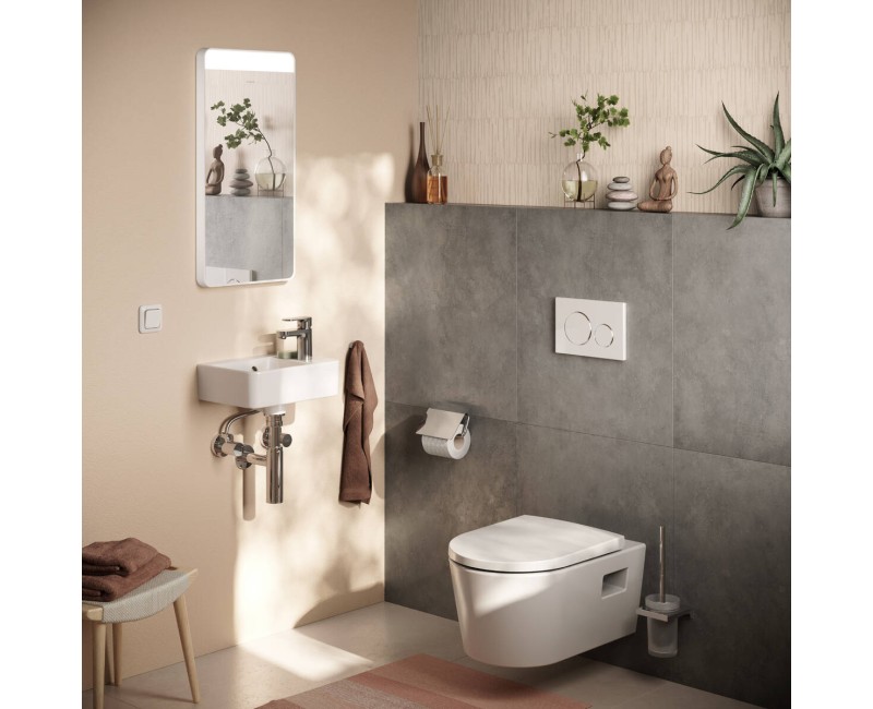 Piekaramais pods Hansgrohe EluPura Original S ar SoftClose QuickRelease vāku, Rimless, AquaChannel Flush, balts 60288450