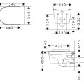 Piekaramais pods Hansgrohe EluPura Original S ar SoftClose QuickRelease vāku, Rimless, AquaChannel Flush, balts 60288450