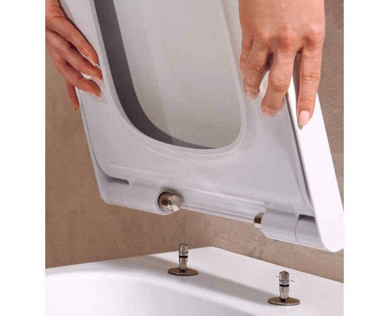 Подвесной унитаз Hansgrohe EluPura Original Q с крышкой SoftClose QuickRelease, Rimfree AquaChannel, SmartClean, белый 61182450
