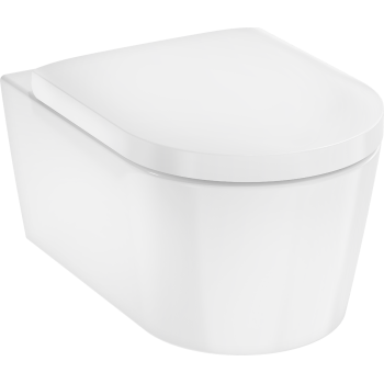 Подвесной унитаз Hansgrohe EluPura S с крышкой SoftClose QuickRelease, Rimfree, смыв AquaFall Flush, белый 60292450